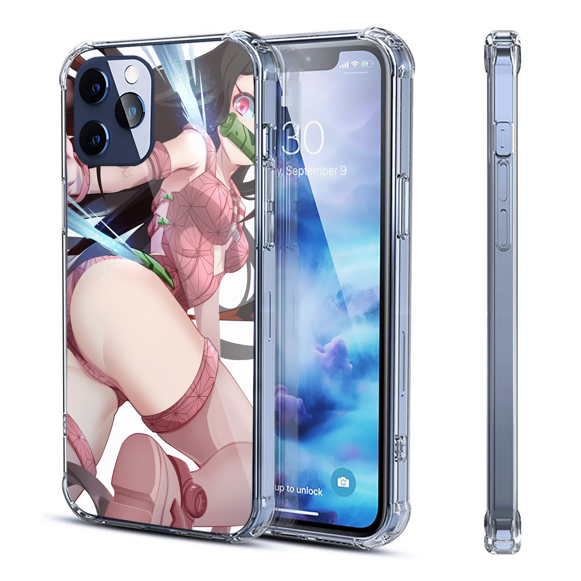 （画像用） 鬼滅の刃（きめつのやいば）竈門 禰󠄀豆子／かまど ねずこ Kamado Nezuko 【iPhone 12シリーズ対応】透明スマホケース（クリアソフトケース）